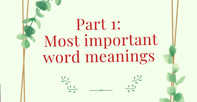 Part 1: 50 most important words meaning|