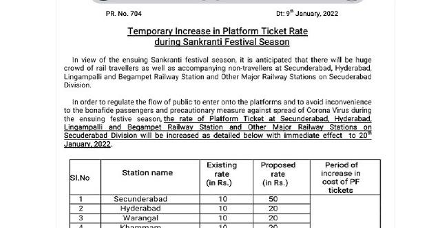 भारतीय रेलवे ने  बढ़ाया इन स्टेशनों पर प्लेटफार्म टिकिट जानिए क्या है कारण